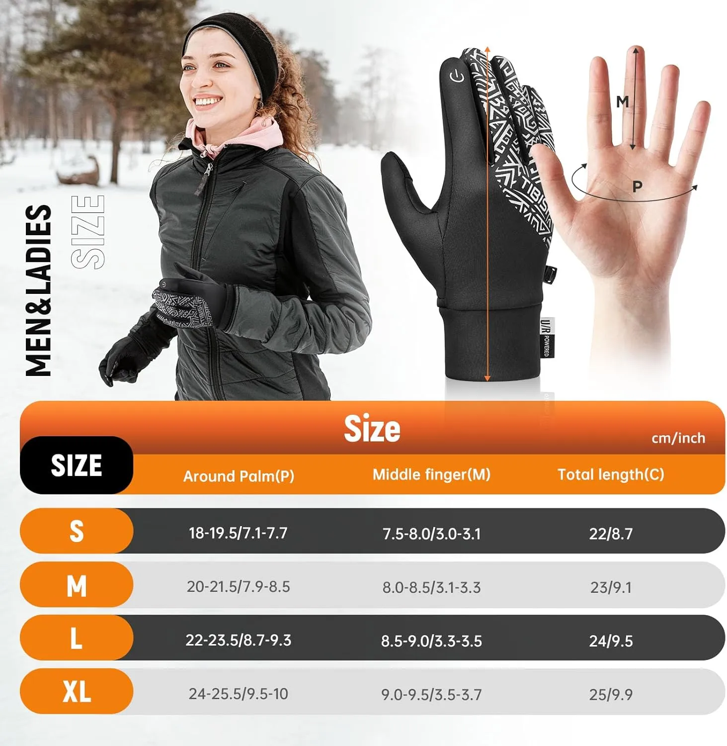 PULIOU Winter Thermal Gloves for Men & Women - Touchscreen, Lightweight, Anti-Slip Running, Cycling & Driving Liner Gloves