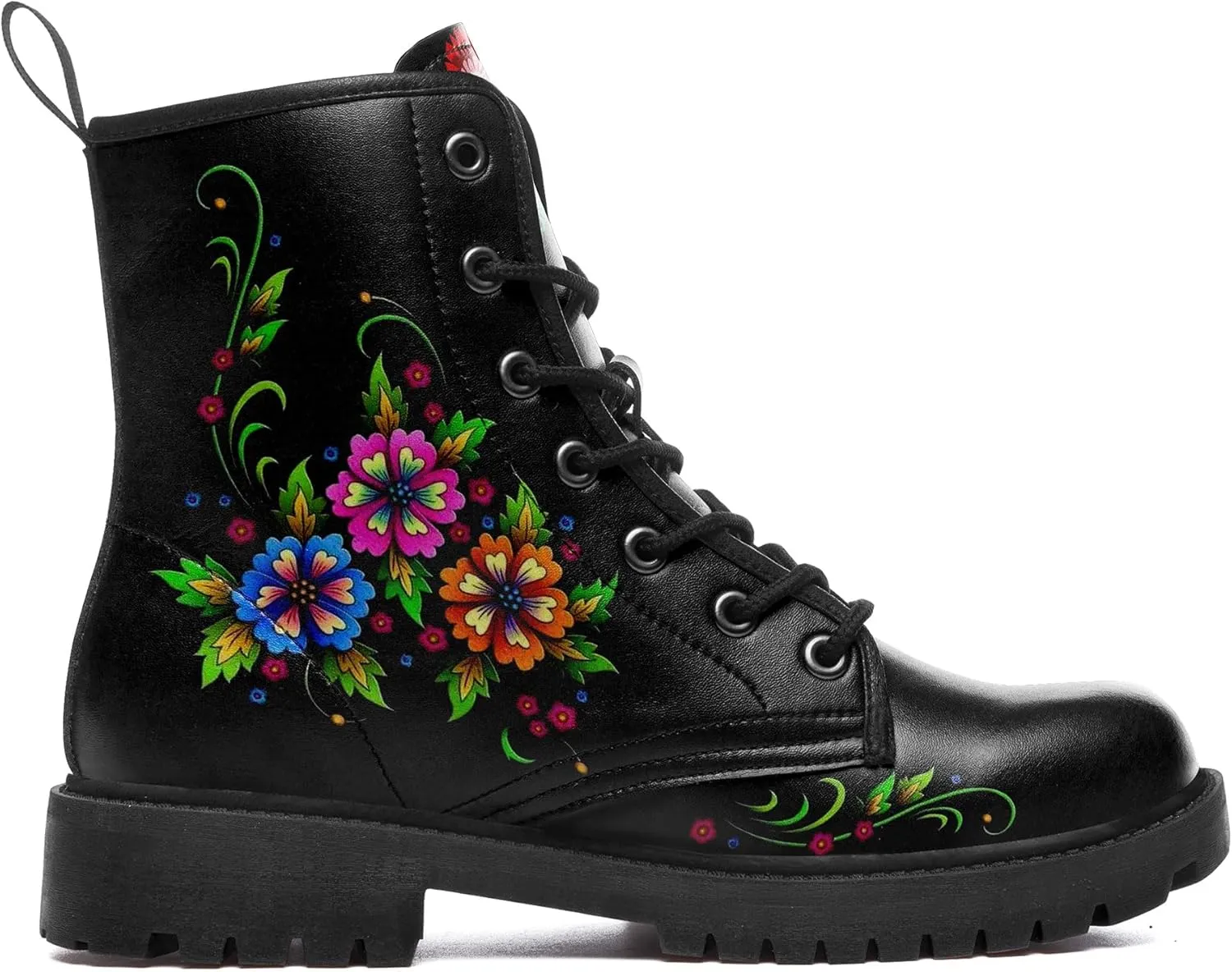 Punk Combat Boots, Stylish Motorcycle Booties for Men & Women, Waterproof Work Boot with Artistic Design