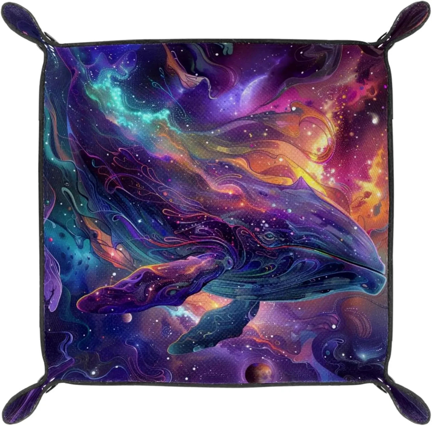 Purple Abstract Galaxy Stacking Jewelry Organizer Trays, Small Drawer Organizer Tray for Earrings, Bracelets, Rings, Key Tray for Entryway Table