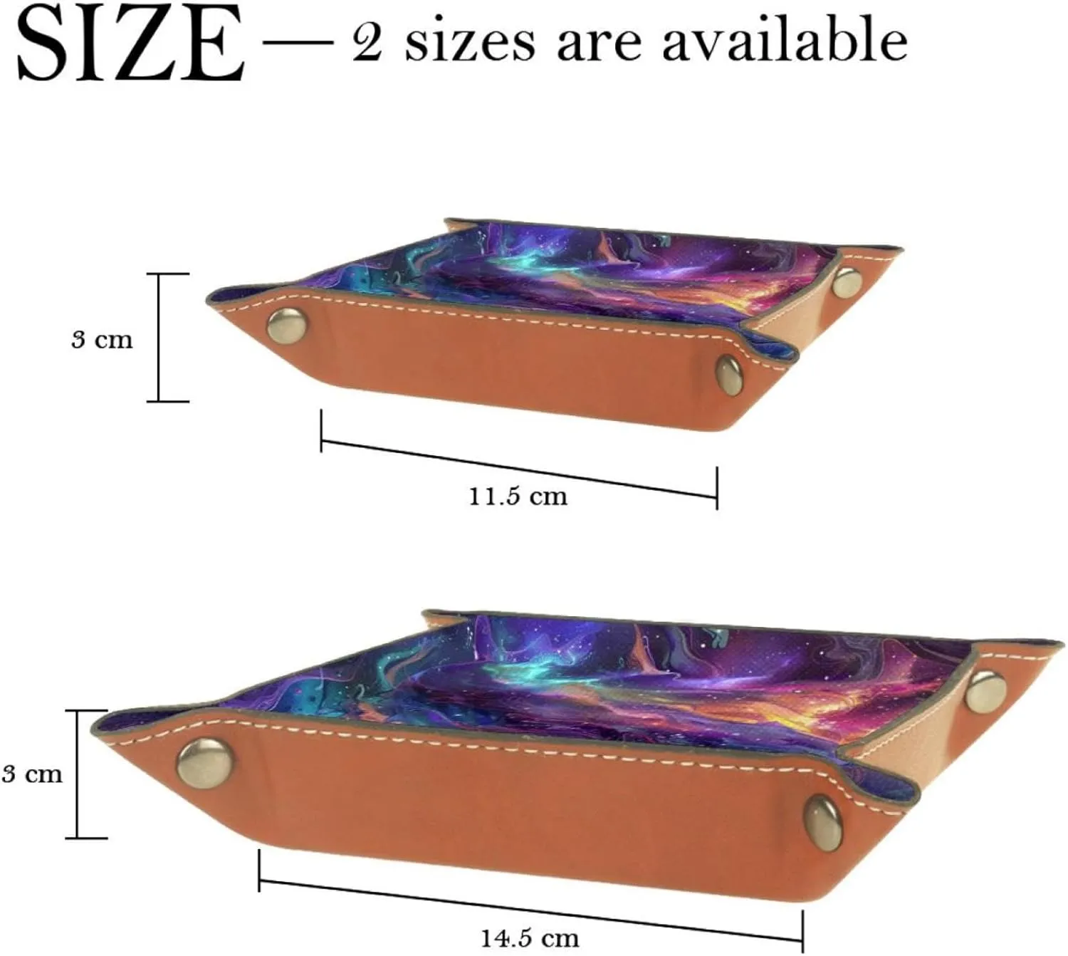 Purple Abstract Galaxy Stacking Jewelry Organizer Trays, Small Drawer Organizer Tray for Earrings, Bracelets, Rings, Key Tray for Entryway Table
