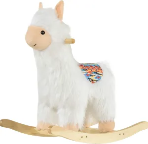 Qaba Kids Ride-On Rocking Horse Toy Llama Style Rocker Soft Plush Fabric for Children 3  Years