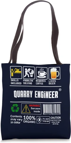Quarry Engineer Label Skills Solving Coffee Beer Tote Bag