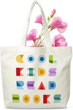 Rainbow Canvas Tote Bag, Reading Aesthetic Grocery Bag,Learning Tote Bag Gifts For Teacher