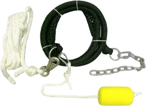 RAVE Sports Anchor Connector Kit for Inflatable Water Bouncers, 6' Shock Cord Absorbs Wind and Waves, Durable 15' Nylon Rope to Connect to Bouncer, Visible Foam Float, Chain with Swivel