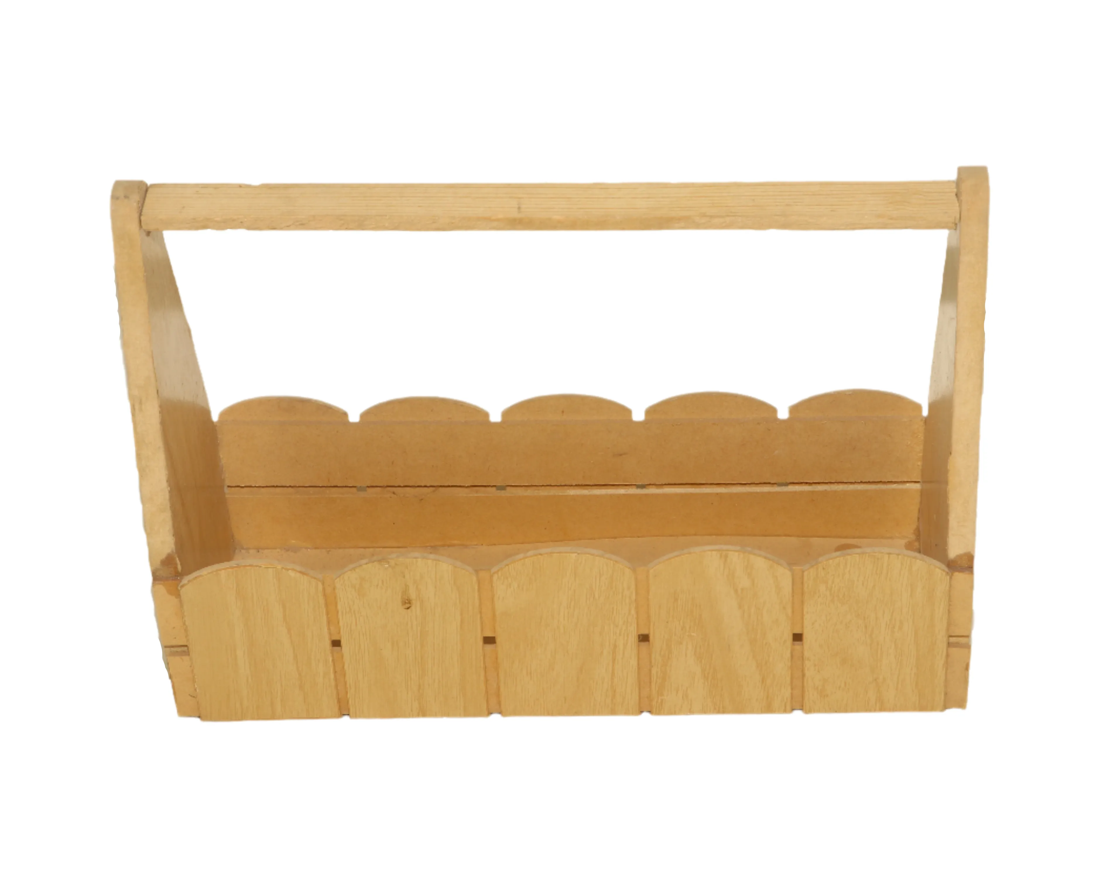 Rectangular Bottle Holder Pinewood Basket