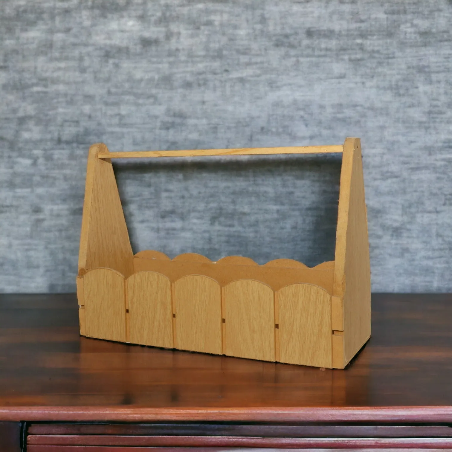 Rectangular Bottle Holder Pinewood Basket