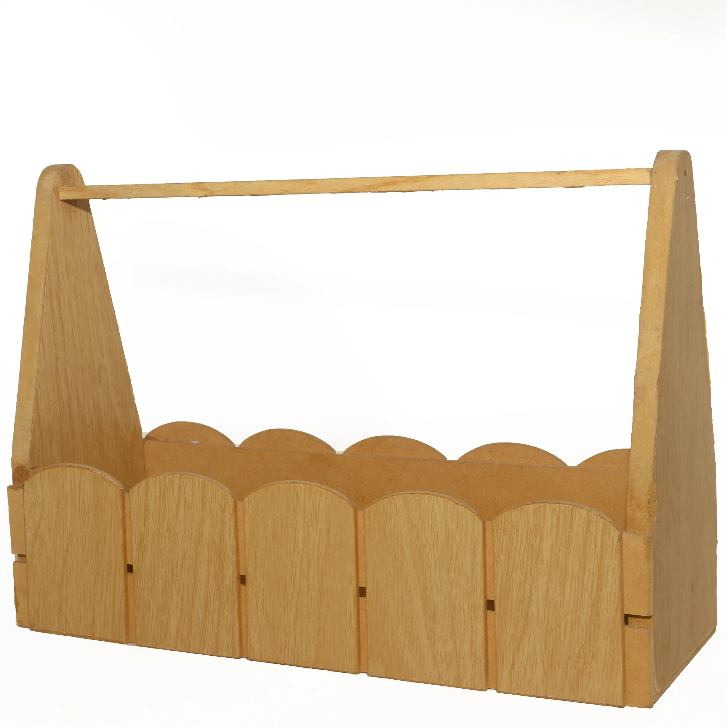 Rectangular Bottle Holder Pinewood Basket