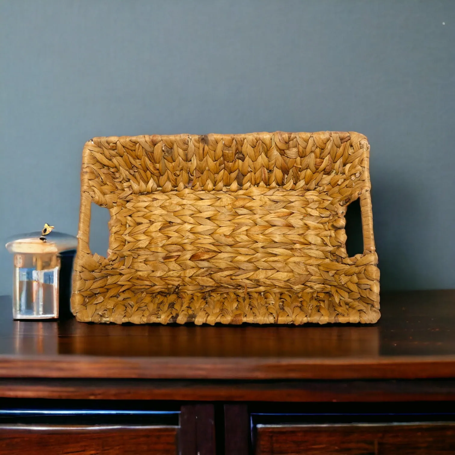 Rectangular Canoe Basket with Handles