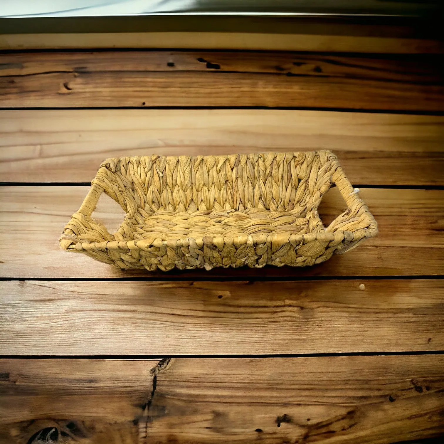 Rectangular Canoe Basket with Handles