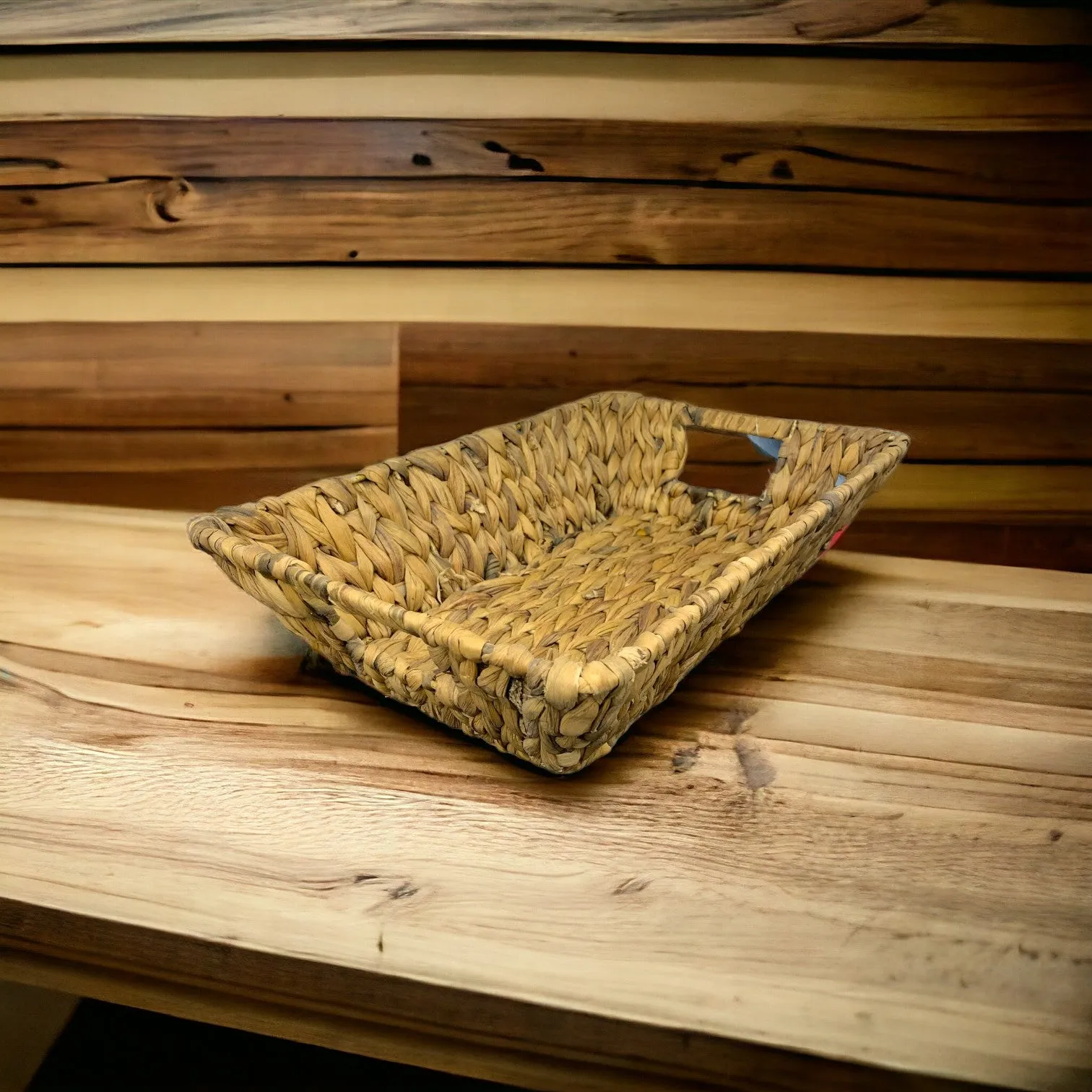 Rectangular Canoe Basket with Handles