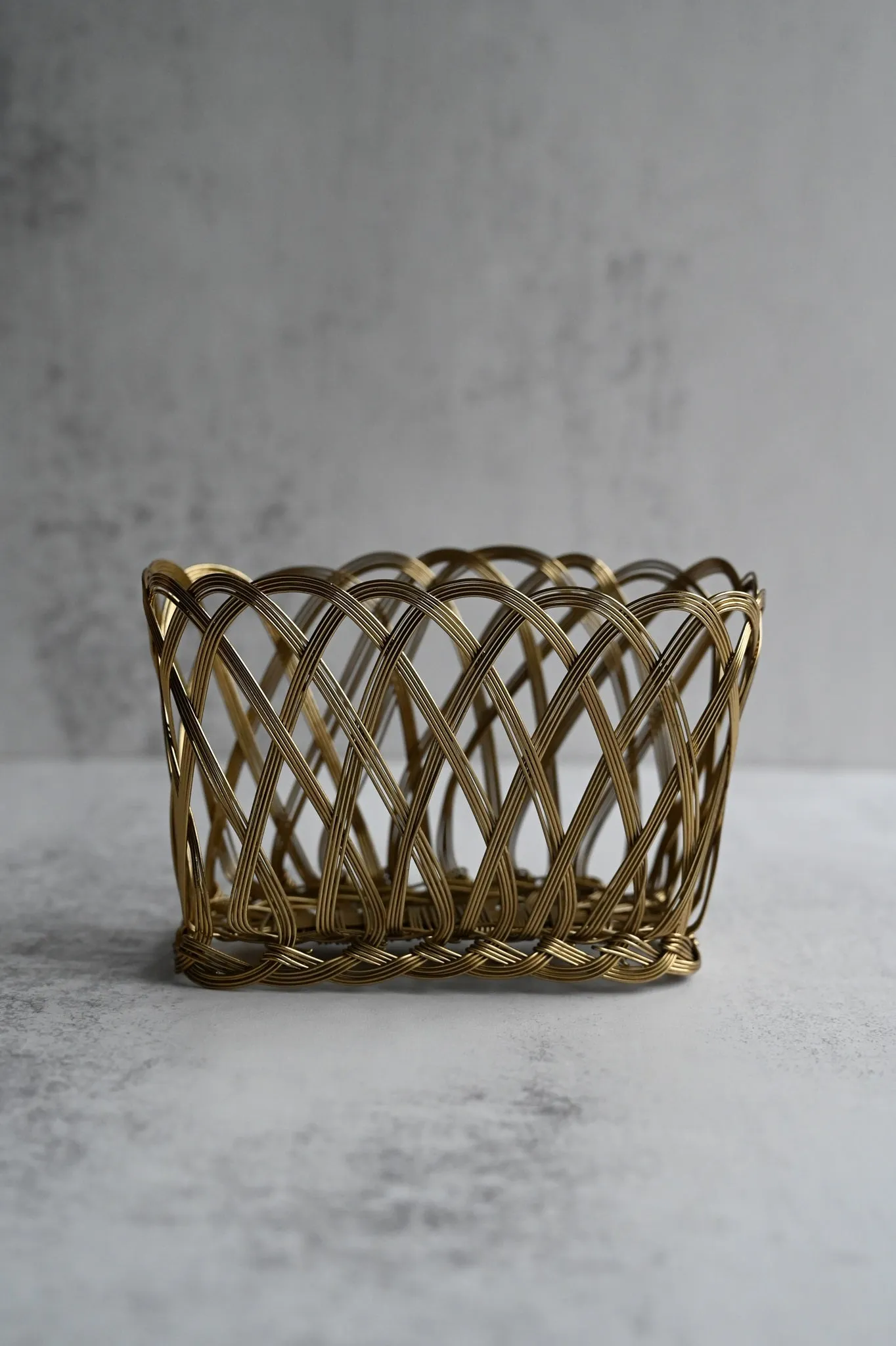 Rectangular Gold Wire Woven Baskets