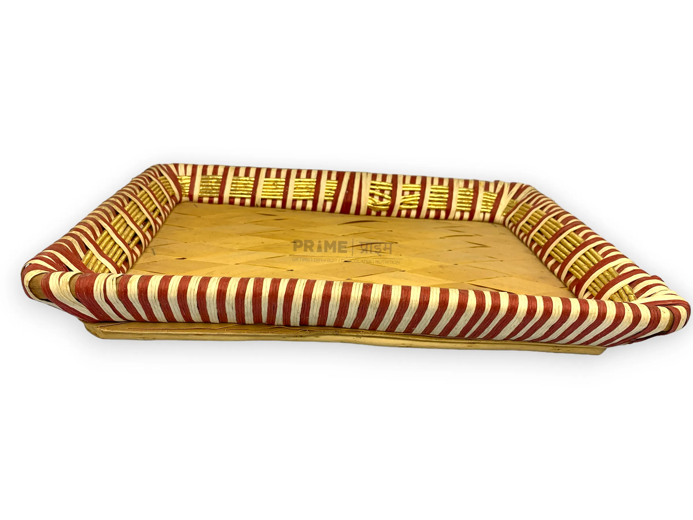 Rectangular Jute Woven Bamboo Basket
