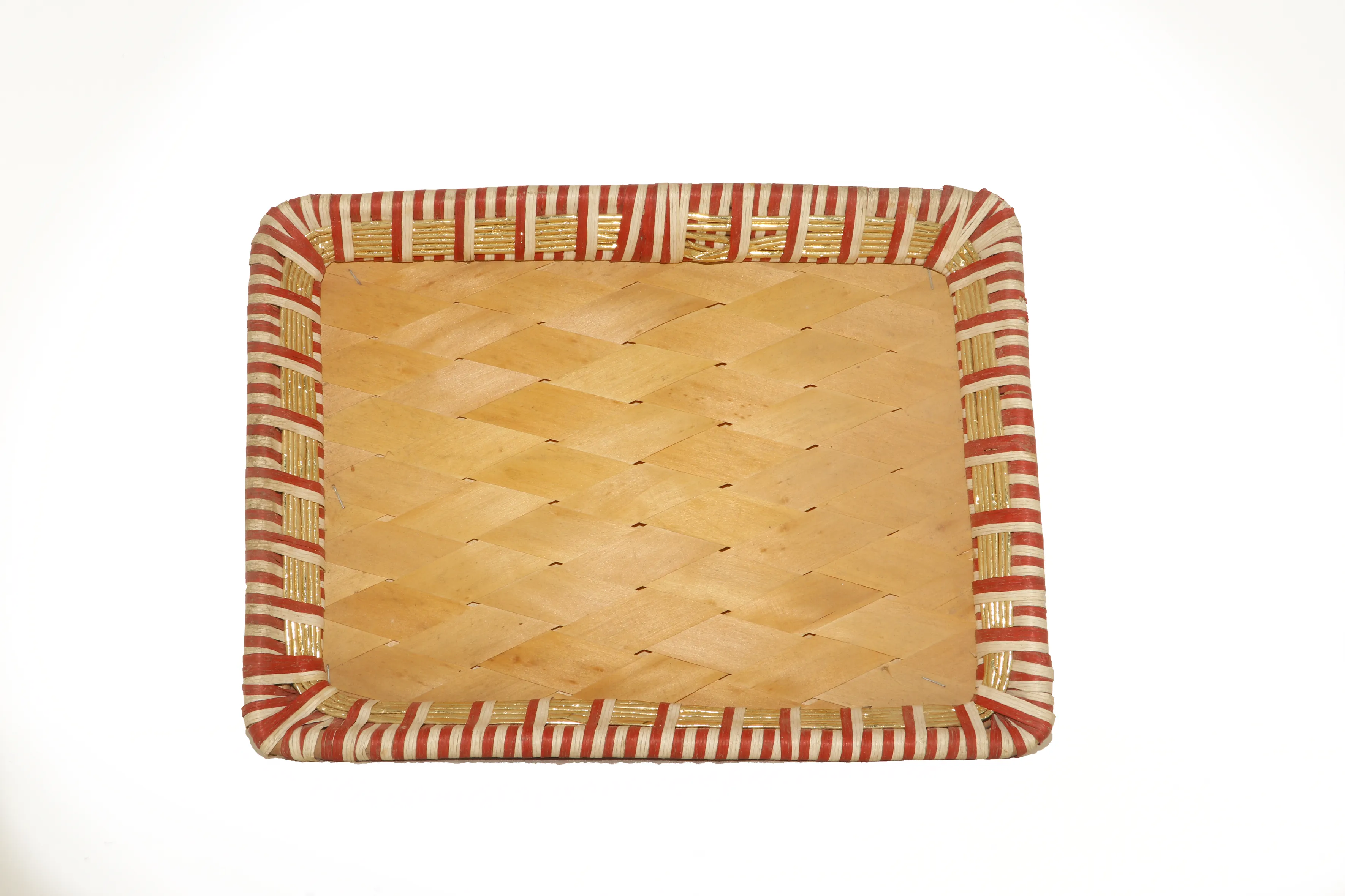 Rectangular Jute Woven Bamboo Basket