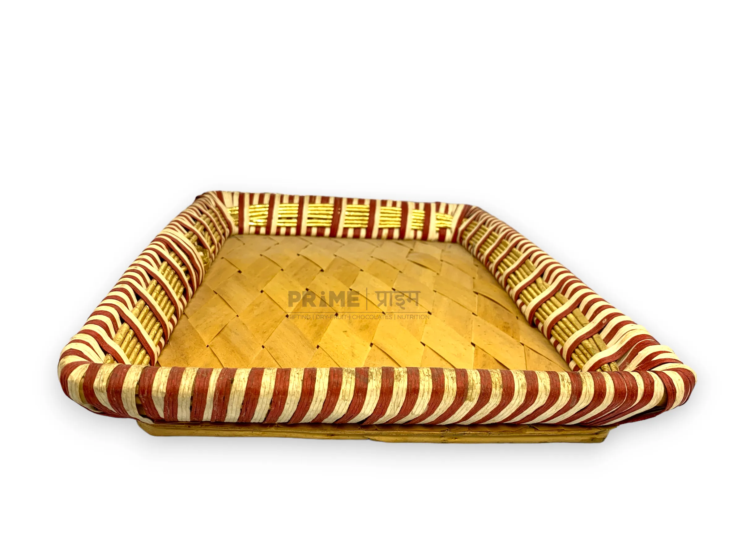 Rectangular Jute Woven Bamboo Basket