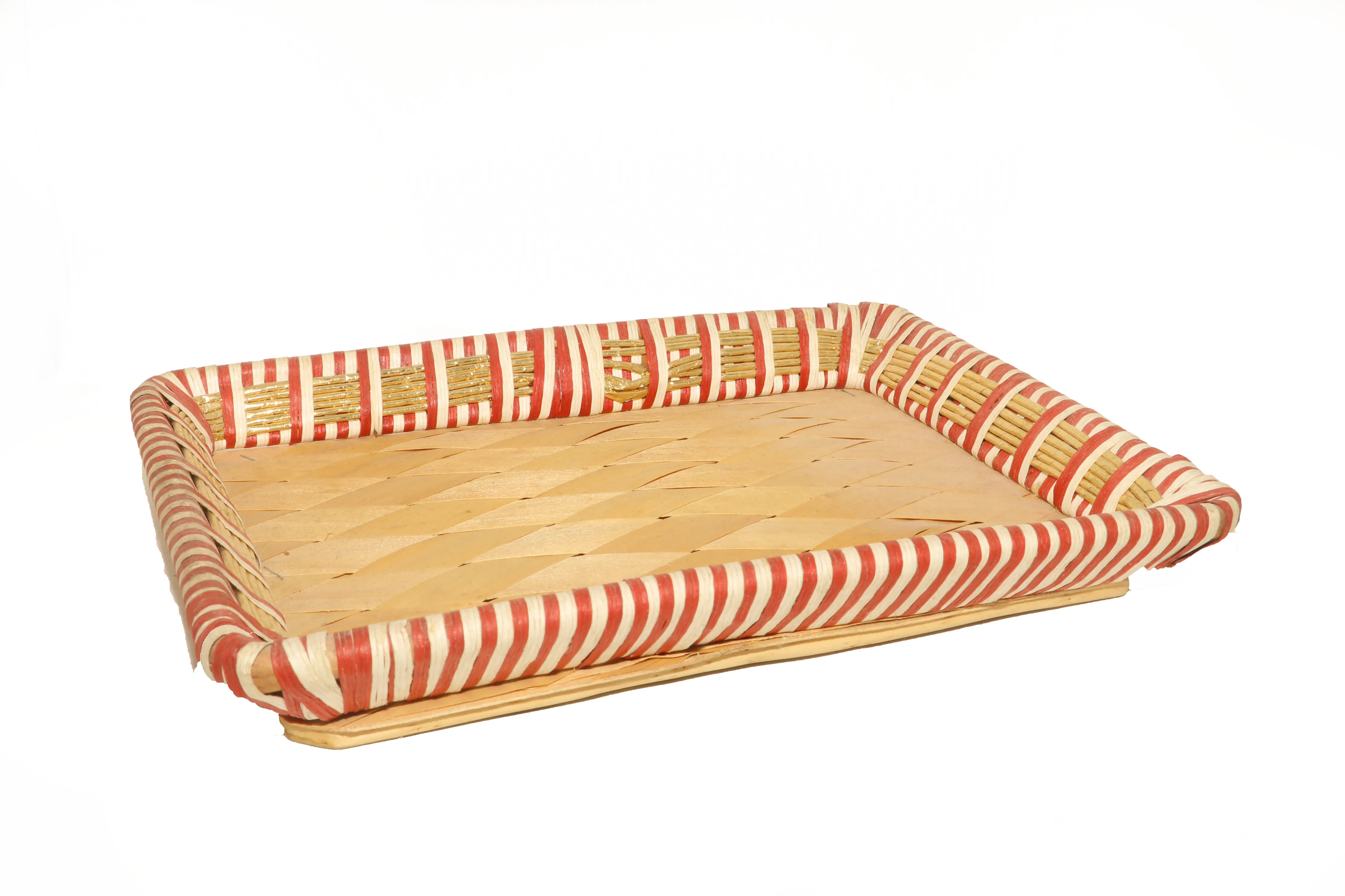 Rectangular Jute Woven Bamboo Basket