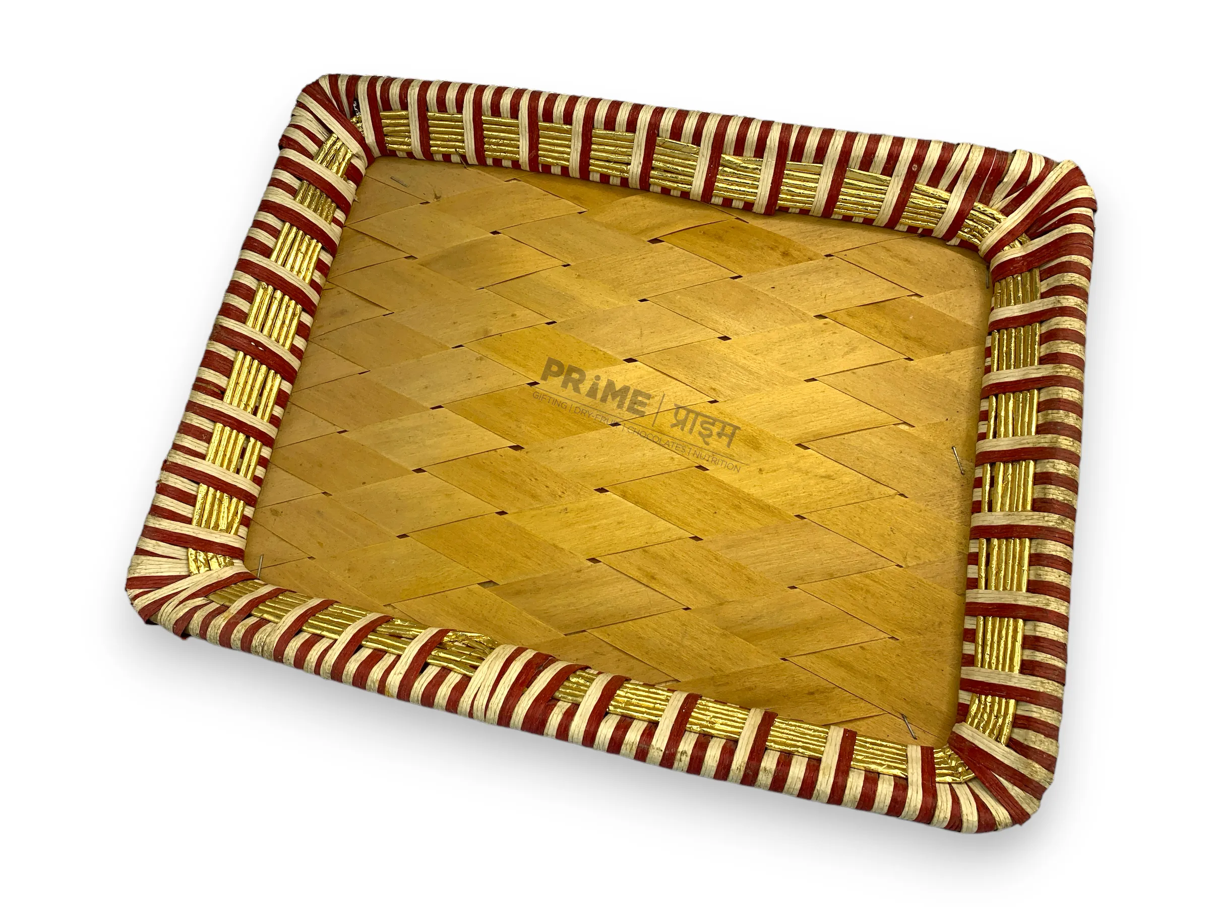 Rectangular Jute Woven Bamboo Basket