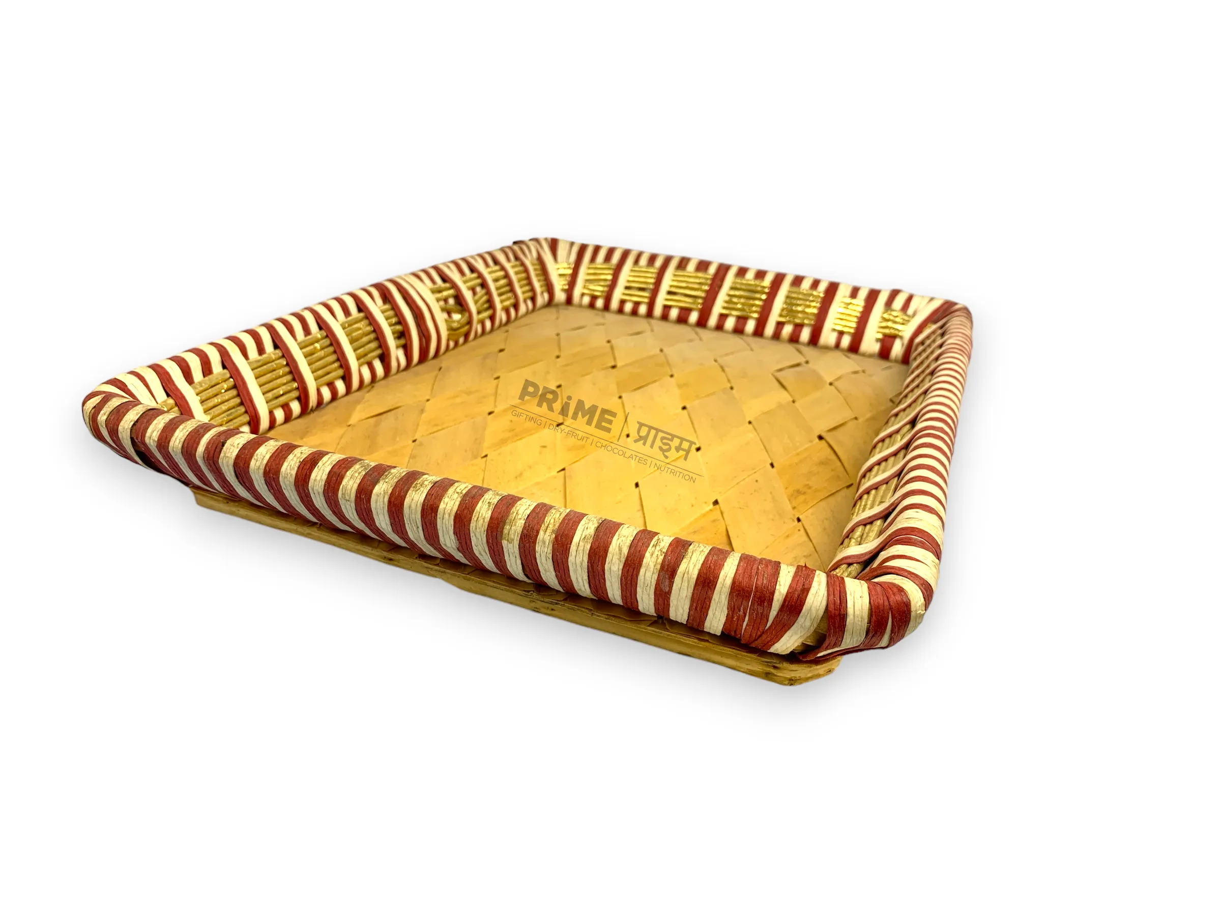 Rectangular Jute Woven Bamboo Basket