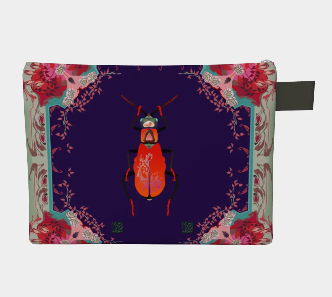 Red Beetle Nouveau Zipper Bag
