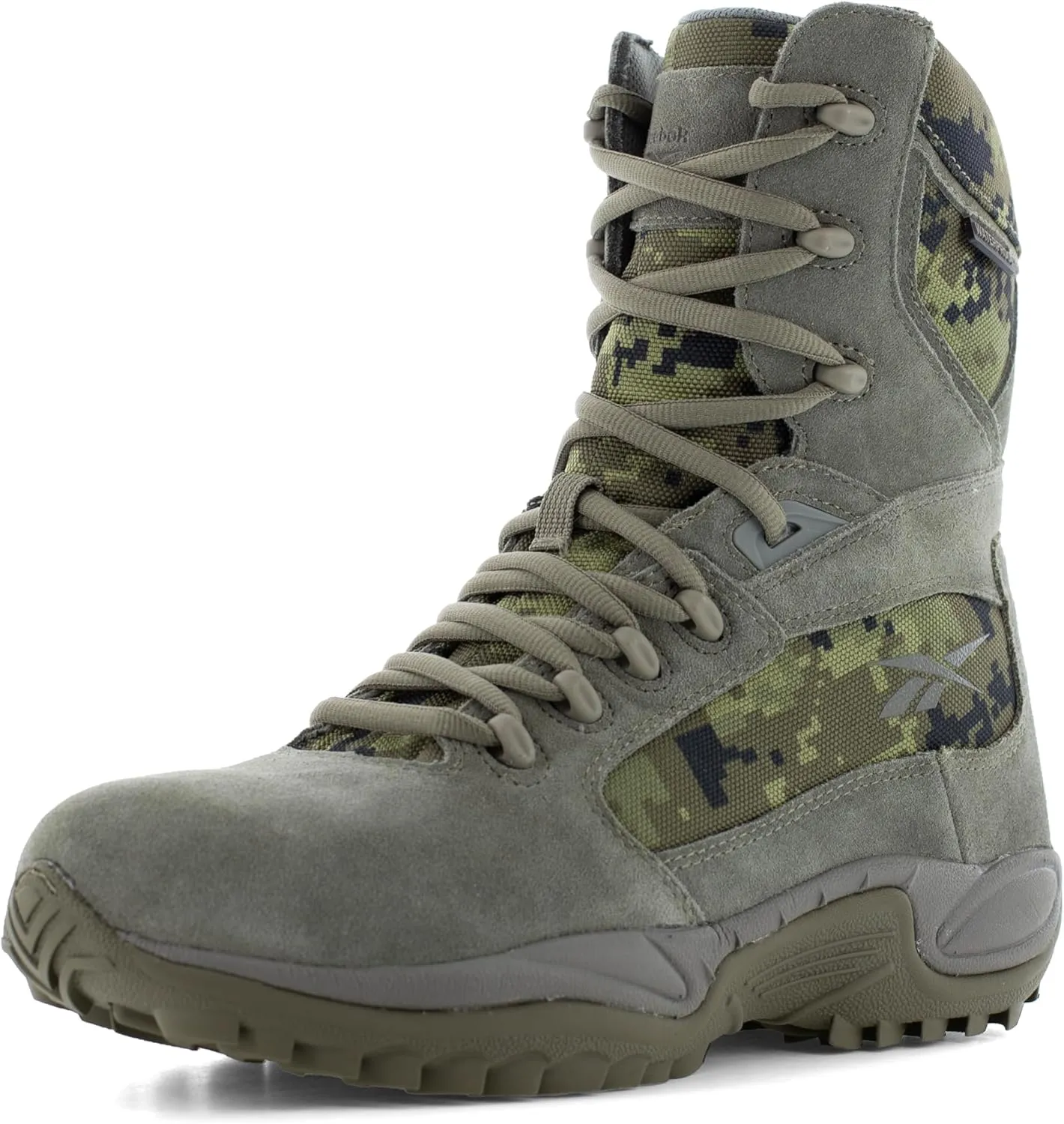 Reebok Work Men's Rb8995 Rapid Response Rb Safety Toe 8" Stealth Boot with Side Zipper Sage Green Military & Tactical
