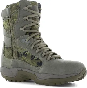 Reebok Work Men's Rb8995 Rapid Response Rb Safety Toe 8" Stealth Boot with Side Zipper Sage Green Military & Tactical