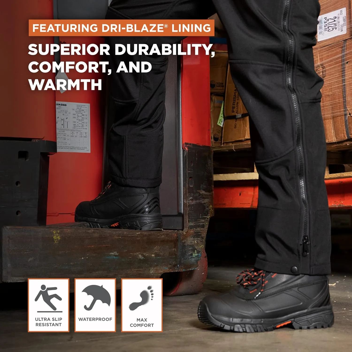 RefrigiWear Men's PolarForce Max Work Boots, Leather Work Boots, -40°F Comfort Rating
