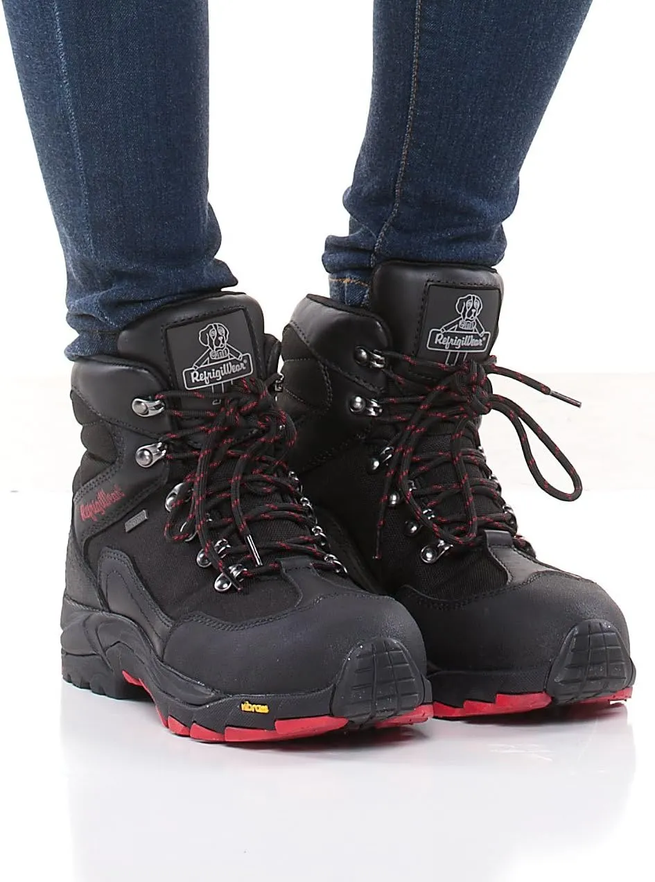 RefrigiWear Womens Black Widow Leather Work Boots - Warm Insulated and Waterproof