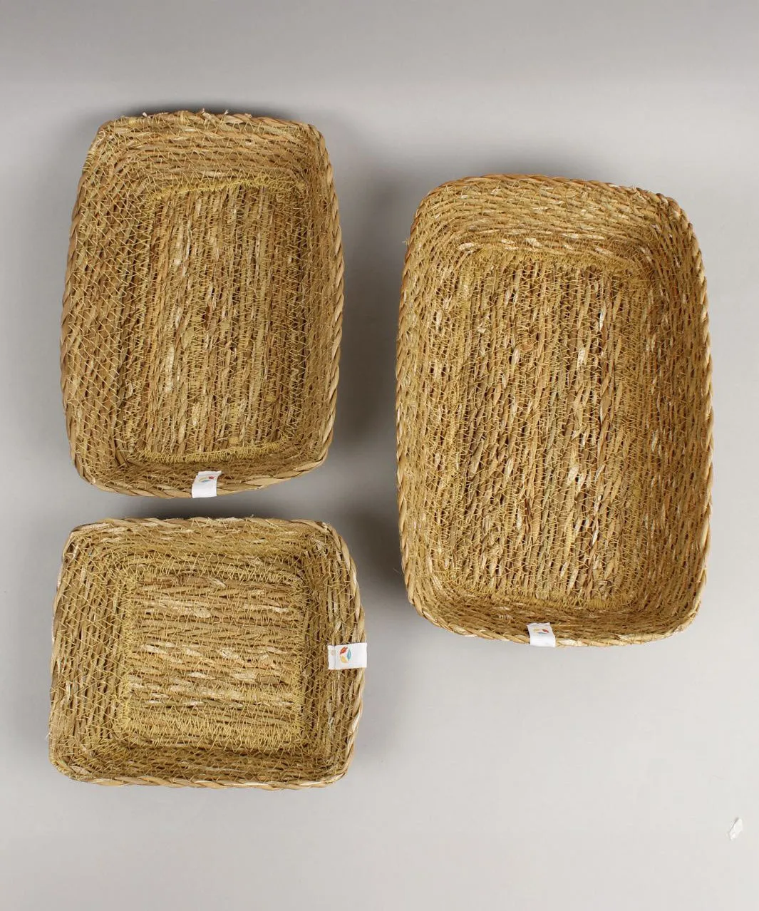 Respiin Seagrass Rectangular Basket Set – Natural