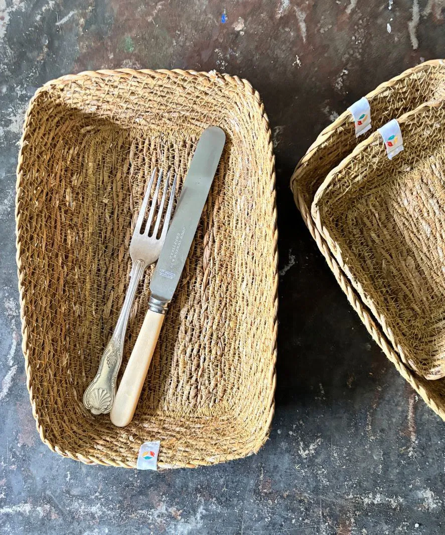 Respiin Seagrass Rectangular Basket Set – Natural
