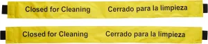 Restroom Closed for Cleaning Sign with Magnetic Ends (2 Pack) English & Spanish Nylon bathroom door signs 42"x 3.5"