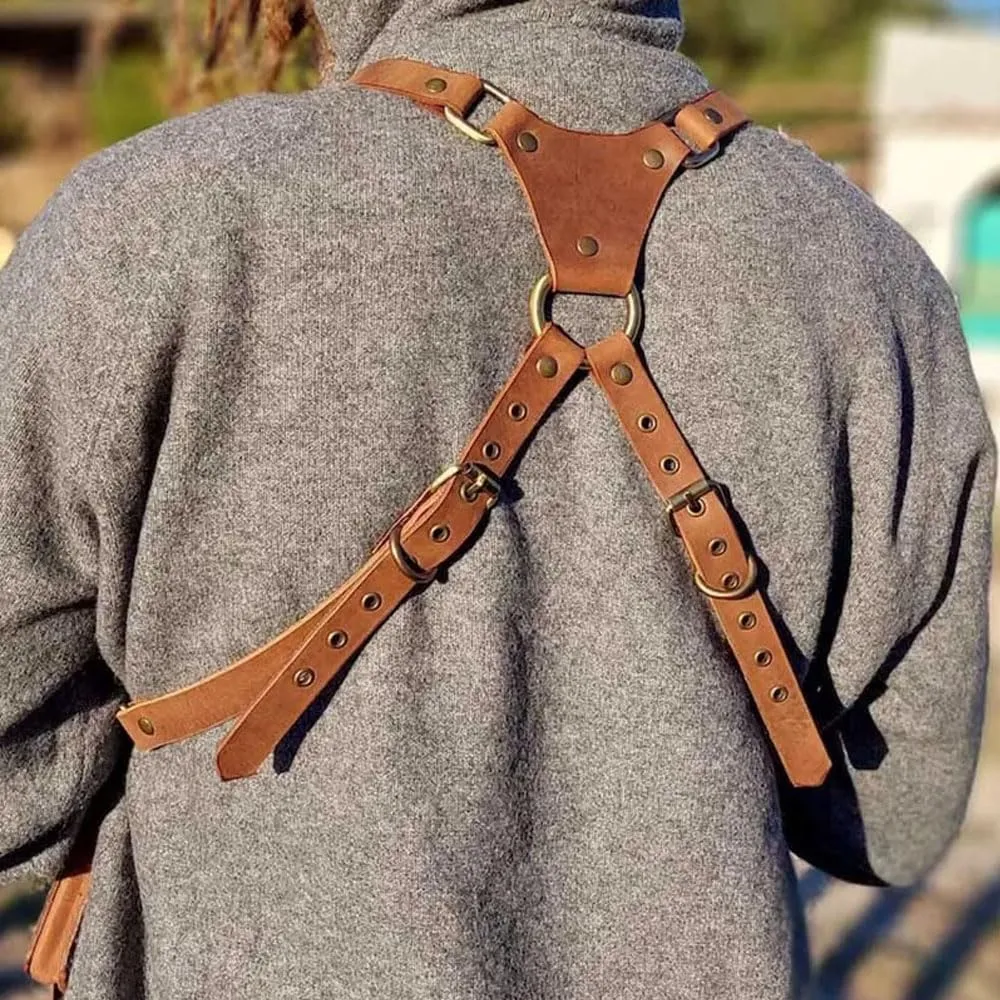 Retro Armpit Bag for Men Steampunk Anti-Theft Chest Pack Backpack Adjustable Leisure Travel Portable Underarm Bag
