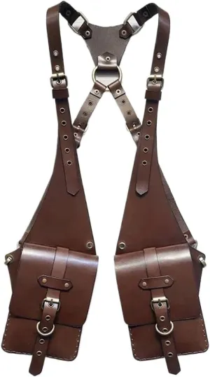 Retro Armpit Bag for Men Steampunk Anti-Theft Chest Pack Backpack Adjustable Leisure Travel Portable Underarm Bag