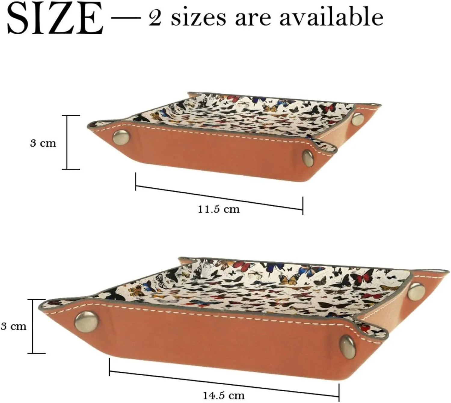 Retro Butterflies Seamless Print Jewelry Organizer Tray, Small Stacking Tray for Earrings, Bracelets, Rings, and More, Compact and Versatile