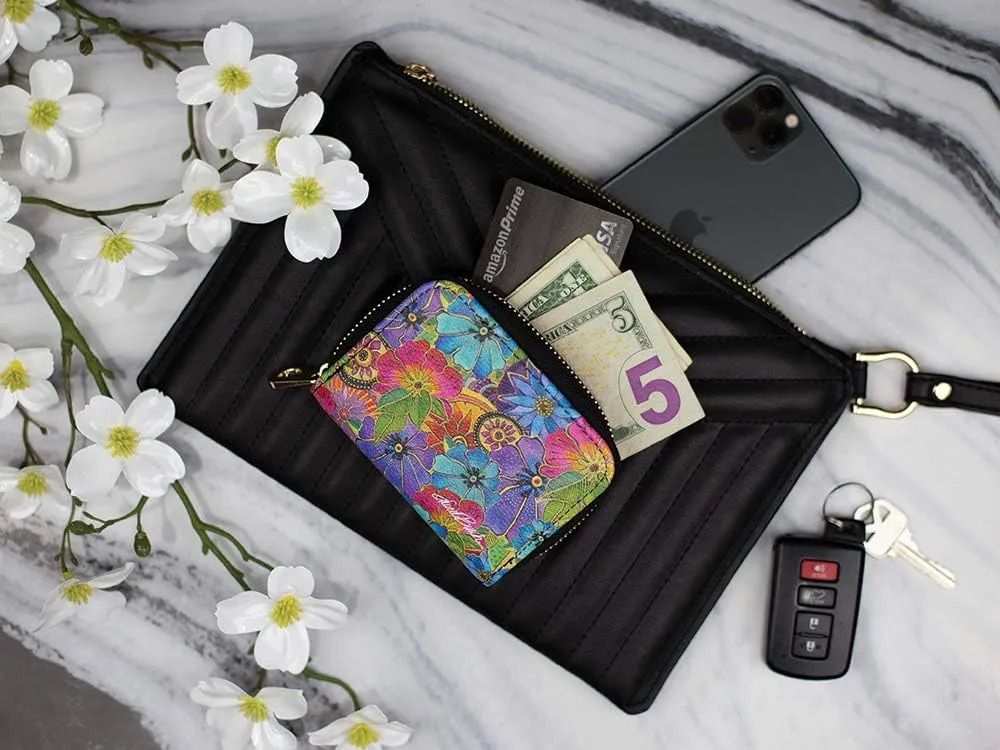 RFID Secure Armored Zipper Wallet by Laurel Burch (Dogs and Doggies)