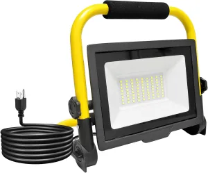 RIGIDON 50W Portable LED Flood Light Outdoor 5000LM Super Bright Outdoor Lights 6000K Daylight White IP66 Waterproof LED Work Light for Garden, Garage, Yard, Sports Ground, Patio, Pathway Porch (50W)