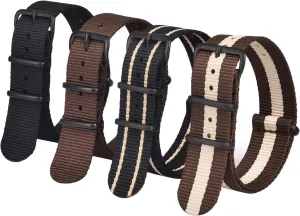 Ritche Christmas Gift Military Ballistic Nylon Strap 16mm 18mm 20mm 22mm Premium Nylon Watch Band Strap With Stainless Steel Buckle (4 Packs), White Elephant Gifts, Stocking Stuffers for Men
