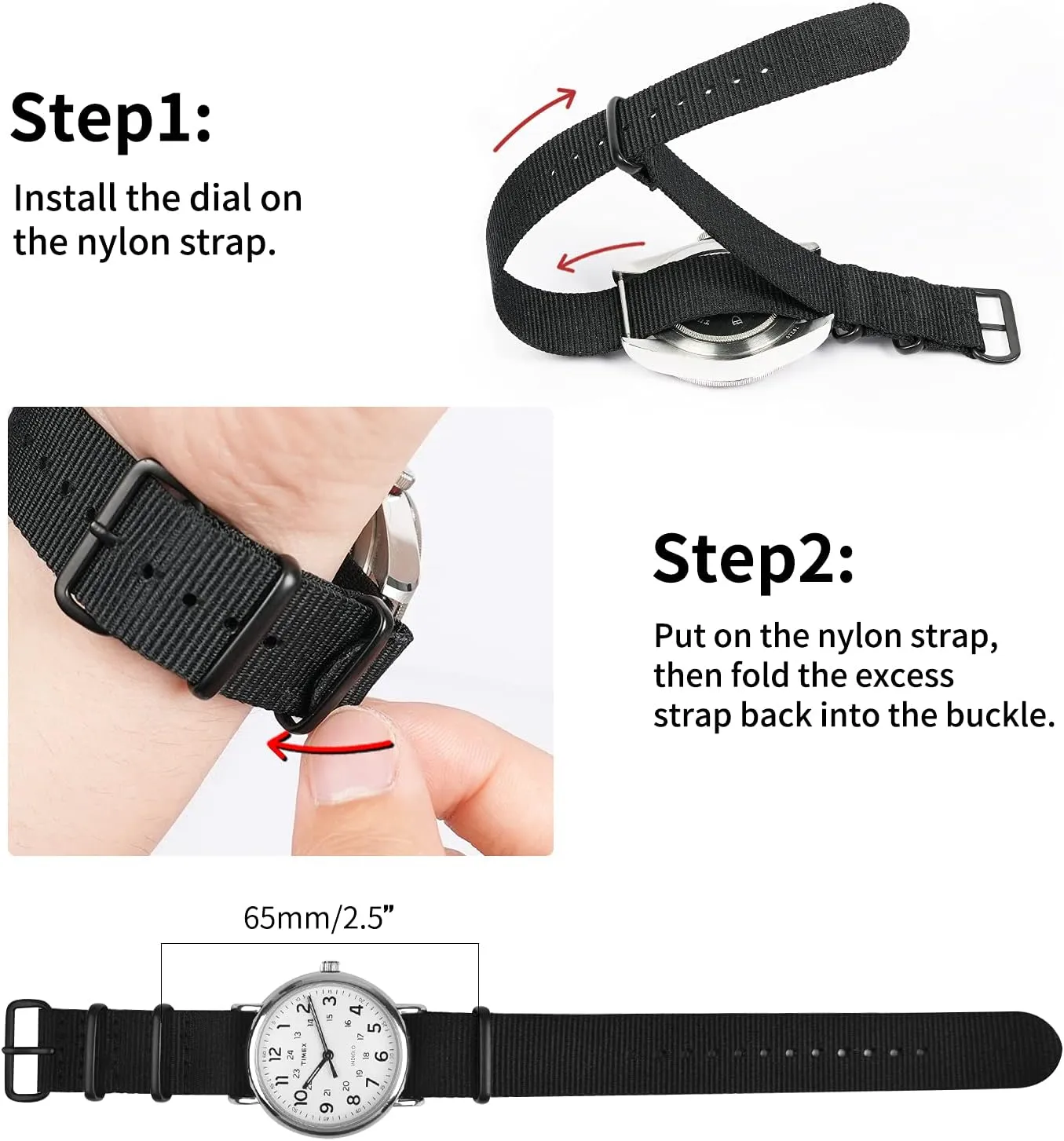 Ritche Christmas Gift Military Ballistic Nylon Strap 16mm 18mm 20mm 22mm Premium Nylon Watch Band Strap With Stainless Steel Buckle (4 Packs), White Elephant Gifts, Stocking Stuffers for Men
