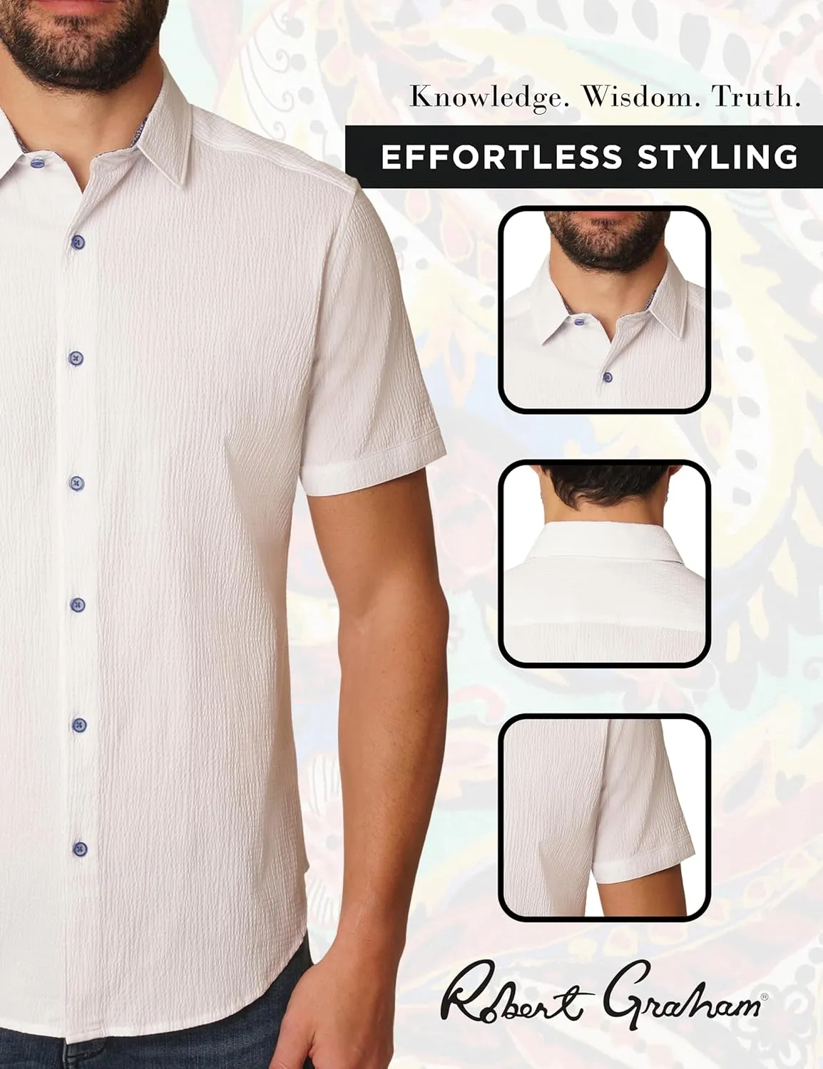 Robert Graham Men's Gilford Short Sleeve Woven Button Down Shirt
