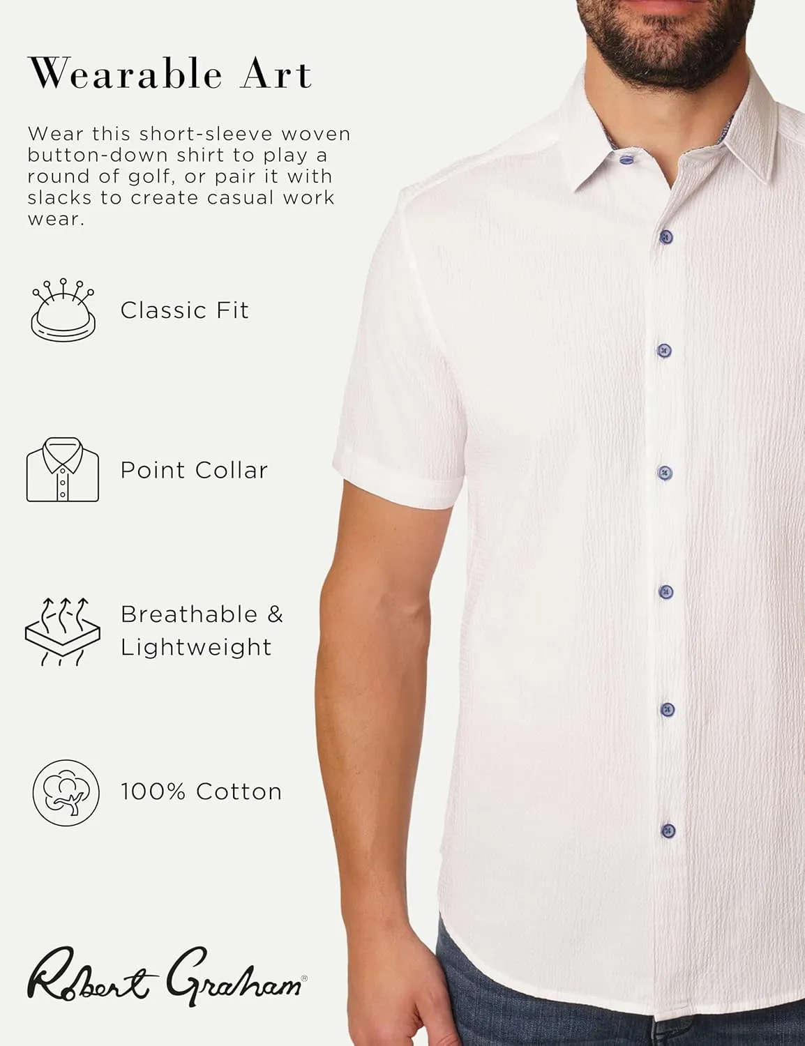 Robert Graham Men's Gilford Short Sleeve Woven Button Down Shirt
