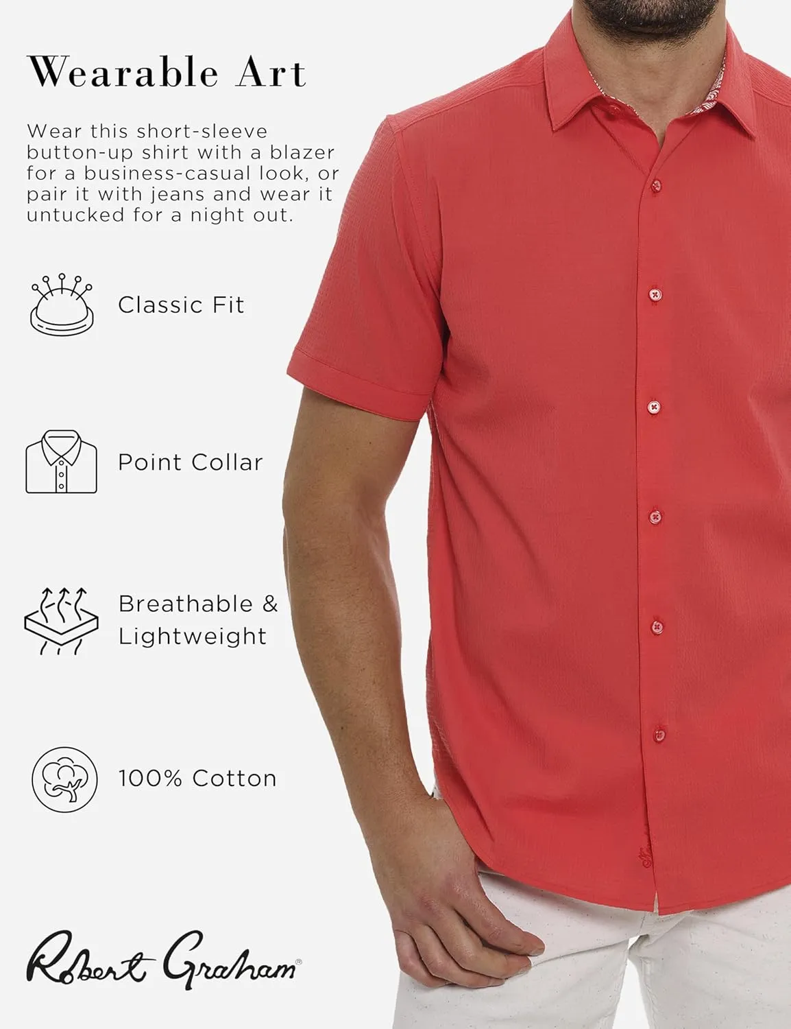 Robert Graham Men's Shark Bite 2 Short Sleeve Woven Shirt