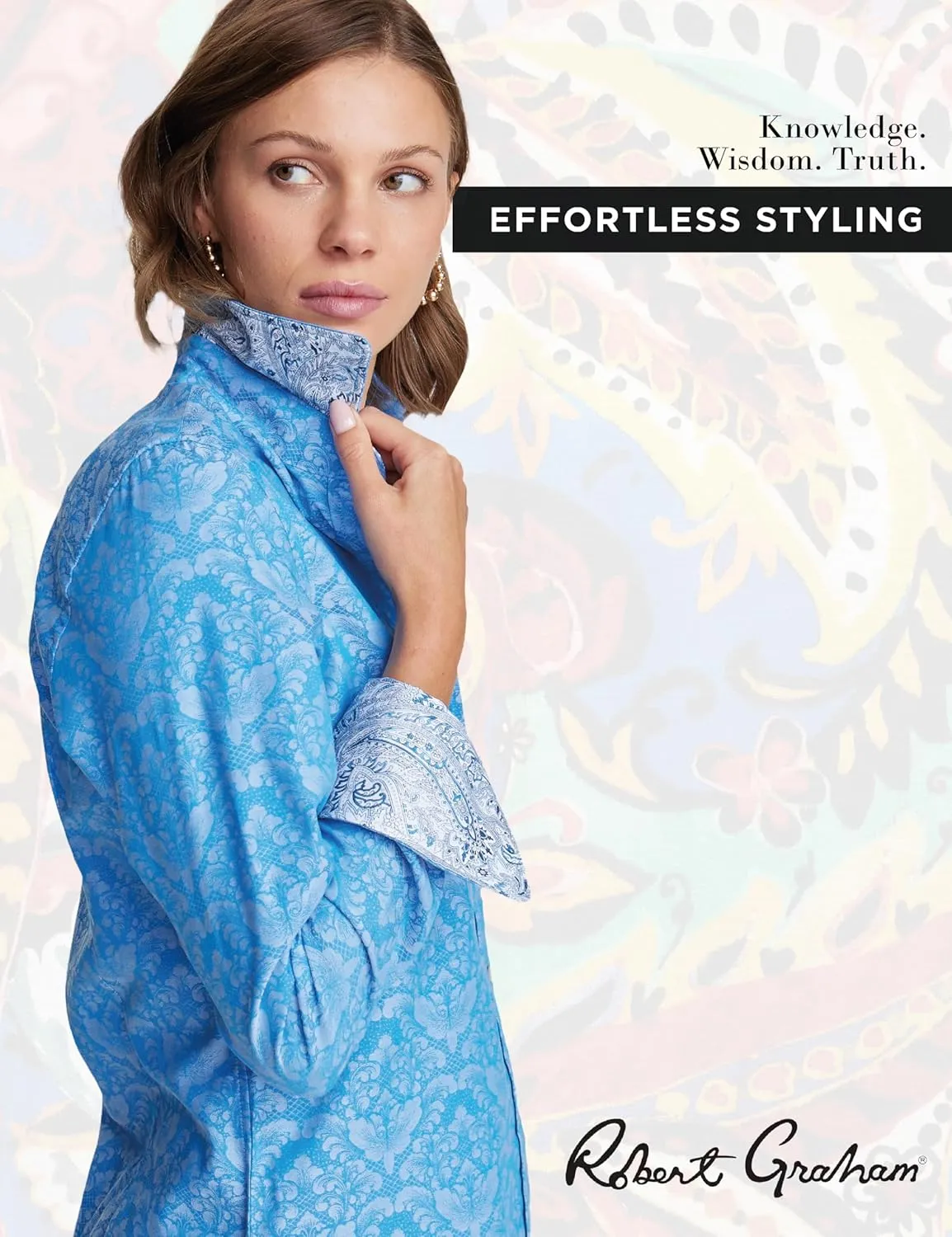 Robert Graham Womens Priscilla Long Sleeve Woven Button Down Shirt