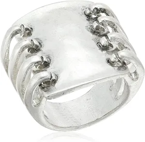 Robert Lee Morris "Mosaic" Sculptural Rectangle Multi Row Ring, Size 8.5