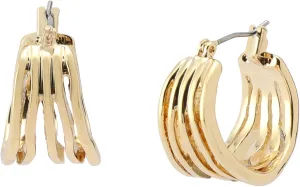 Robert Lee Morris Soho Women's Sculpted Multi Row Huggie Earrings