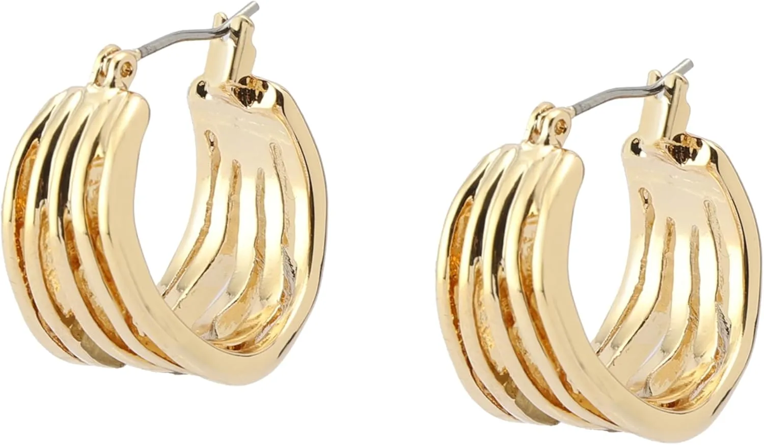 Robert Lee Morris Soho Women's Sculpted Multi Row Huggie Earrings