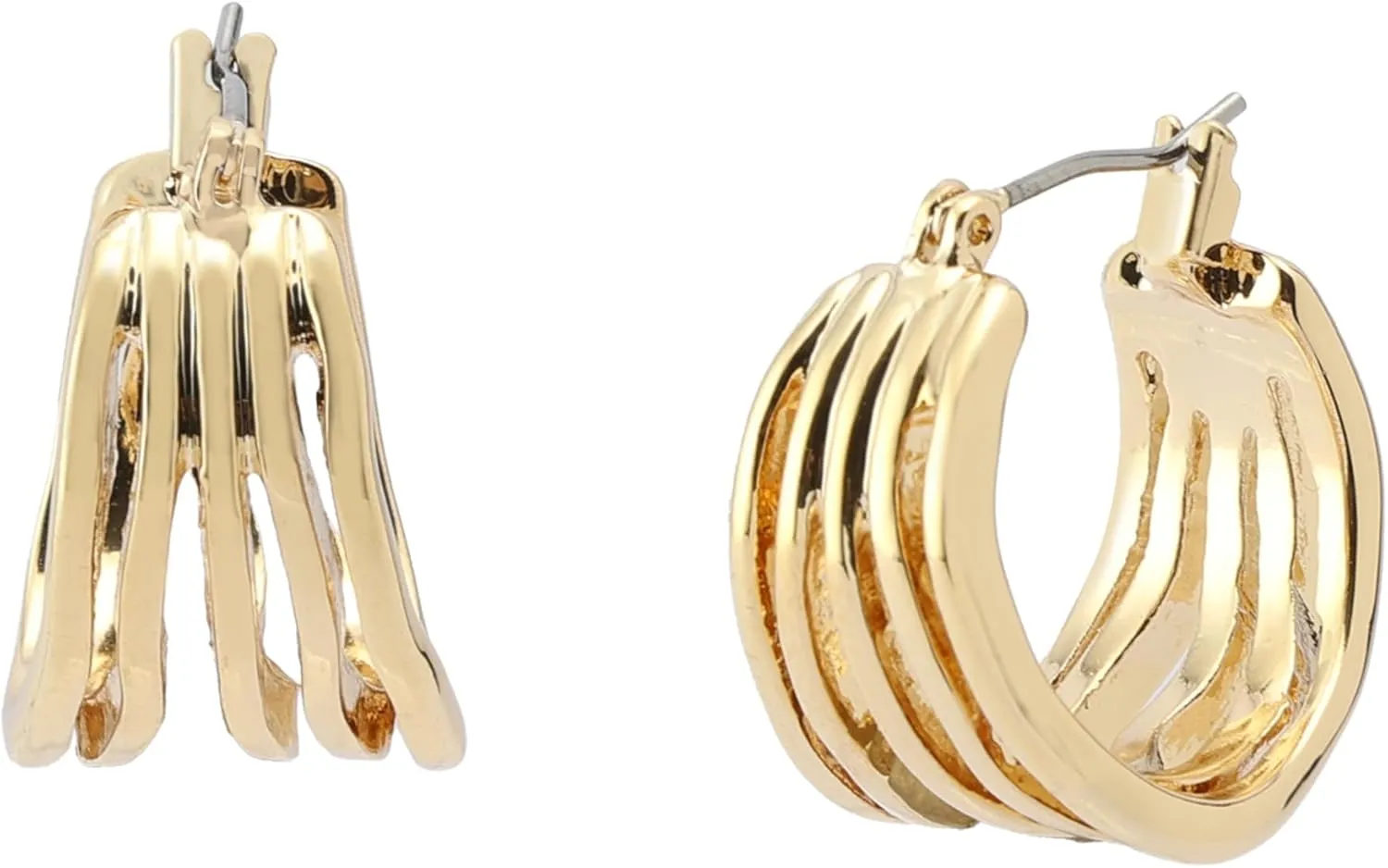 Robert Lee Morris Soho Women's Sculpted Multi Row Huggie Earrings
