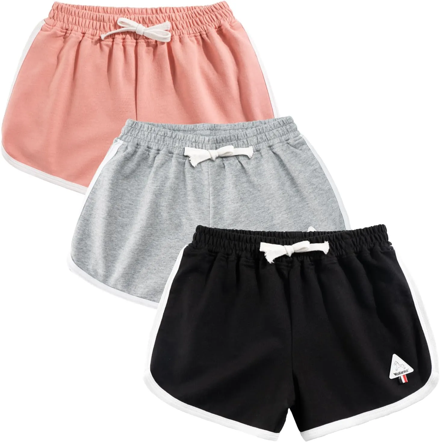 Rolanko Girls' Active Dolphin Shorts for Girls 3 Packs Kids Bike Running Summer Beach Athletic Sports 4-14 Years
