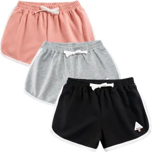 Rolanko Girls' Active Dolphin Shorts for Girls 3 Packs Kids Bike Running Summer Beach Athletic Sports 4-14 Years