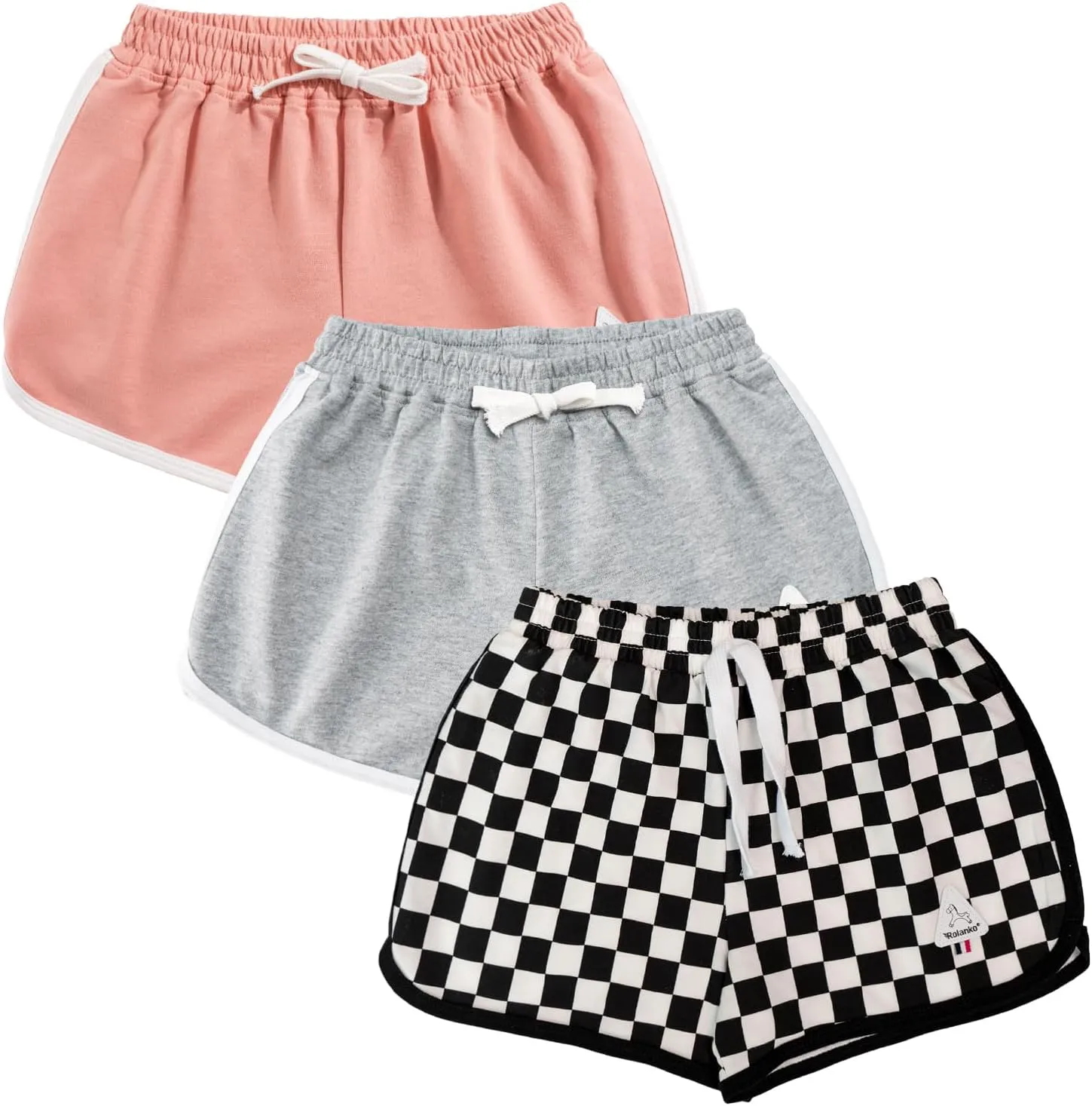 Rolanko Girls' Active Dolphin Shorts for Girls 3 Packs Kids Bike Running Summer Beach Athletic Sports 4-14 Years