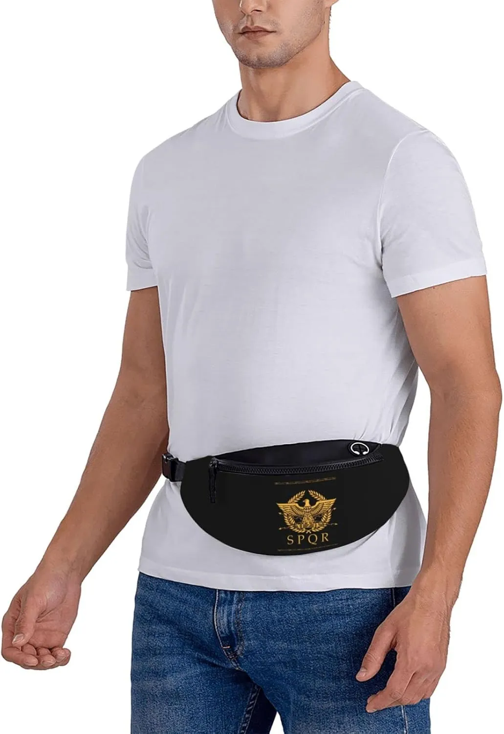 Roman Senate Roman Emblem Unisex Adjustable Waist Bag Outdoor Sports Running Waist Bag Business Travel Phone Bag