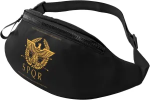 Roman Senate Roman Emblem Unisex Adjustable Waist Bag Outdoor Sports Running Waist Bag Business Travel Phone Bag