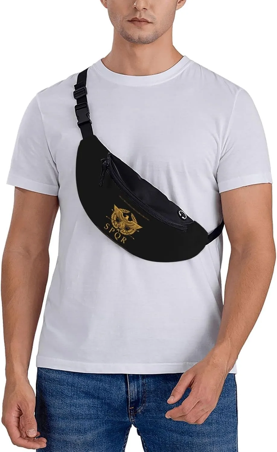 Roman Senate Roman Emblem Unisex Adjustable Waist Bag Outdoor Sports Running Waist Bag Business Travel Phone Bag